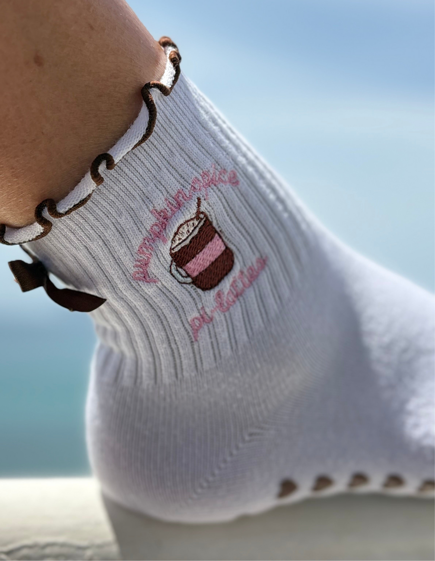 Pumpkin spice grip socks